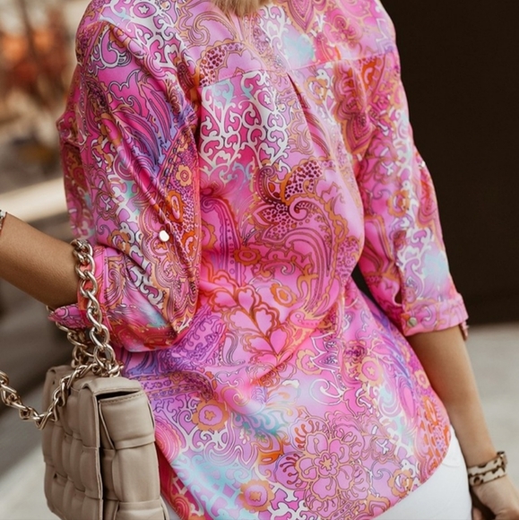 Pink Baroque Print Shirt - Picture 5 of 5